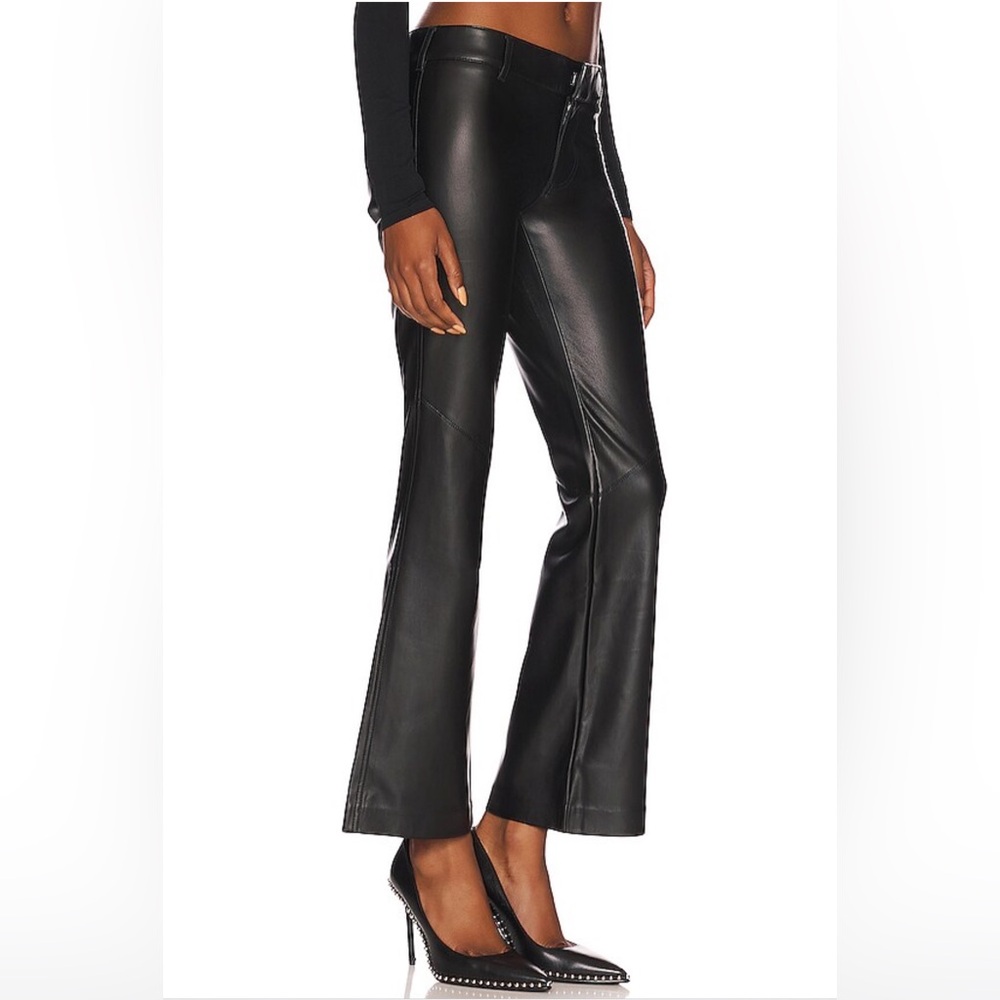 NWOT Free People Love Language Low Rise Vegan Leather Pant. Black. Size:4